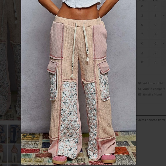 POL “ Irene 2 “ POL Relaxed Fit Quilted Pants 69 - Picture 1 of 7